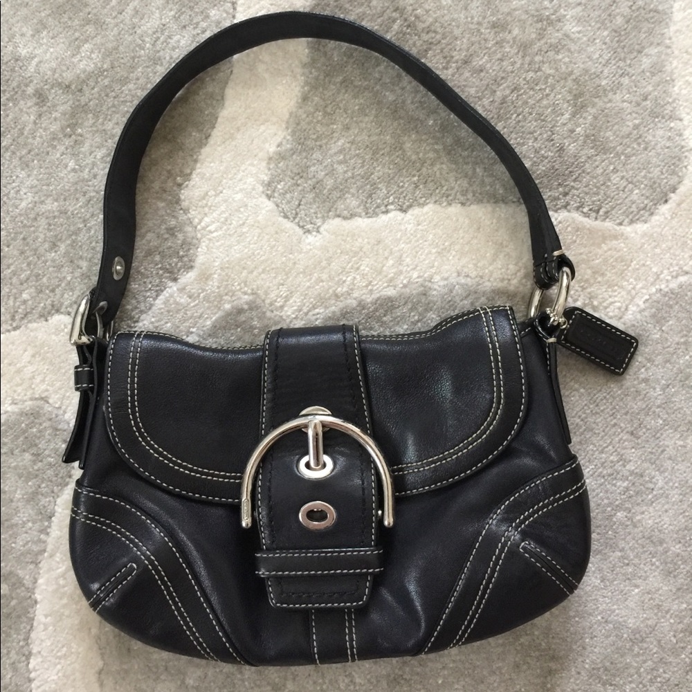 Coach Soho Buckle Black Leather Shoulder Bag